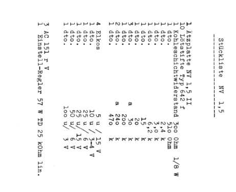 Vorverstärker Baustein NV1,5; RIM bzw. Radio-RIM; (ID = 1724919) mod-past25