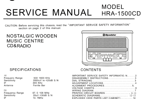 HRA-1500CD ; Roadstar; Japan (ID = 1067397) Radio