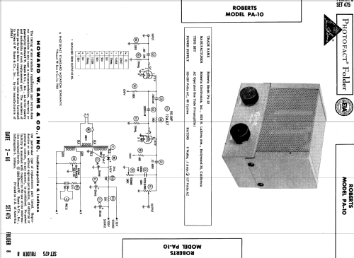 PA-10 ; Roberts Electronics (ID = 546650) Ampl/Mixer