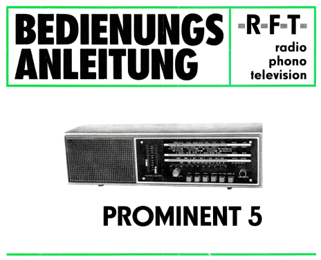 Prominent 5; Robotron-Elektronik (ID = 1983028) Radio