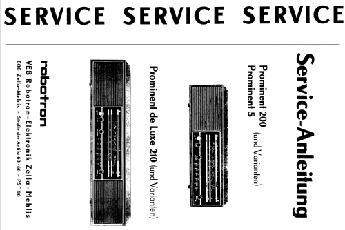 Prominent de luxe 210; Robotron-Elektronik (ID = 304884) Radio