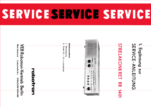 Strela Konkret RR1401; Robotron Vertrieb (ID = 2010370) Radio