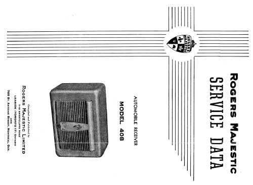 Automobile Radio 408; Rogers-Majestic, (ID = 2207219) Autoradio