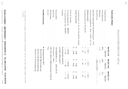 Rauschgenerator Noise Generator SKTU BN4151/2/50, ..60, ..75; Rohde & Schwarz, PTE (ID = 985718) Equipment