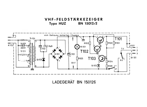 Ladegerät - Trickle Charger - zum VHF Feldstärkezeiger HUZ BN150126/2; Rohde & Schwarz, PTE (ID = 1810761) Strom-V
