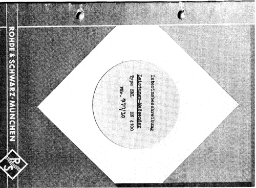 Leistungs-Meßsender SML ; Rohde & Schwarz, PTE (ID = 2034509) Equipment