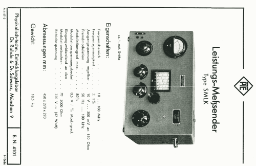 Leistungs-Meßsender SMLK; Rohde & Schwarz, PTE (ID = 2566799) Equipment