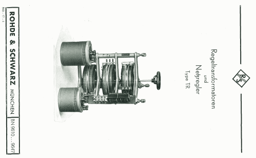 Regeltransformator/Netzregler TR BN 9610-9647-9612K; Rohde & Schwarz, PTE (ID = 2571569) Aliment.