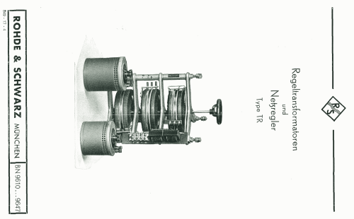 Regeltransformator/Netzregler TR BN 9610-9647-9612K; Rohde & Schwarz, PTE (ID = 2571569) Power-S