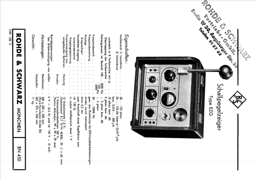 Schallpegelzeiger EZG BN450; Rohde & Schwarz, PTE (ID = 1911015) Equipment