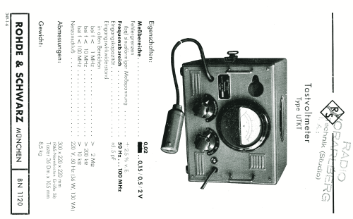 Tastvoltmeter UTKT ; Rohde & Schwarz, PTE (ID = 2562169) Equipment