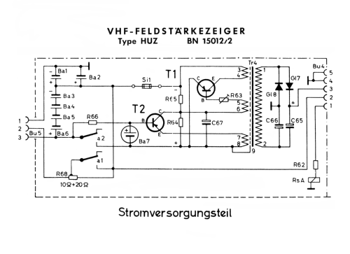 VHF-Feldstärke-Zeiger HUZ BN15012/2; Rohde & Schwarz, PTE (ID = 1746519) Equipment