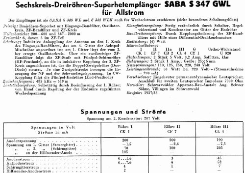 347GWL; SABA; Villingen (ID = 3072311) Radio