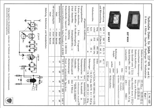 S-357WK oder 357WKH; SABA; Villingen (ID = 287671) Radio