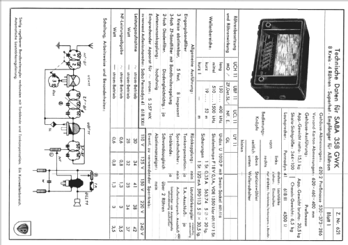 S-358GWK 358GWK; SABA; Villingen (ID = 287681) Radio