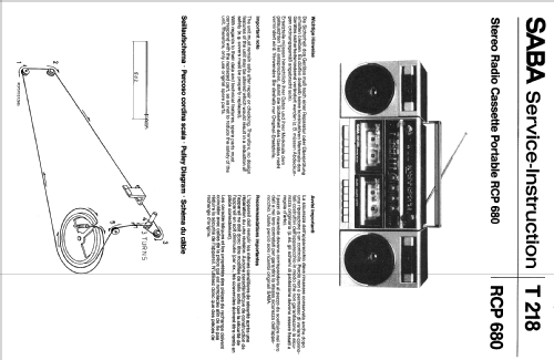 3 Band Radio Cassette Recorder RCP 680; SABA; Villingen (ID = 2042209) Radio