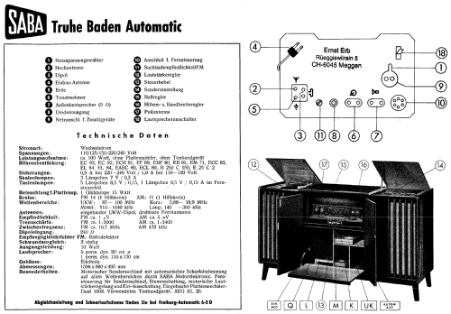 Baden Automatic 6-3D; SABA; Villingen (ID = 10171) Radio