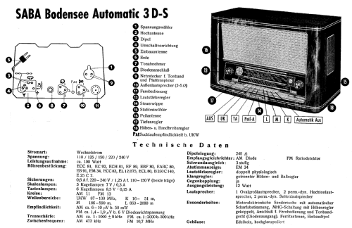Bodensee-Automatic 3DS; SABA; Villingen (ID = 9739) Radio