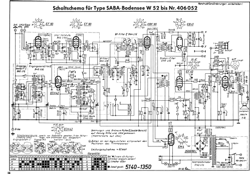 Bodensee W52; SABA; Villingen (ID = 1968196) Radio