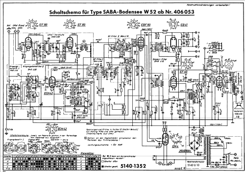 Bodensee W52; SABA; Villingen (ID = 9697) Radio
