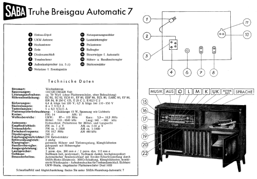 Breisgau-Automatic 7; SABA; Villingen (ID = 973492) Radio