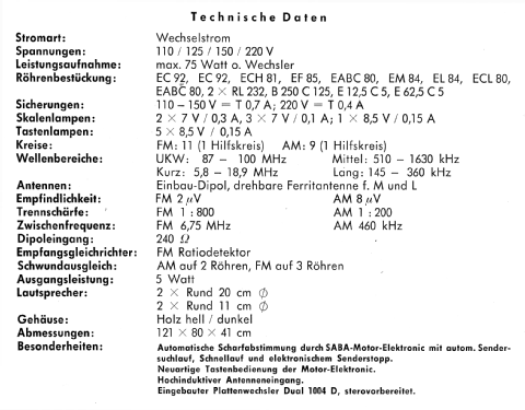Breisgau-Automatic 9; SABA; Villingen (ID = 1739532) Radio