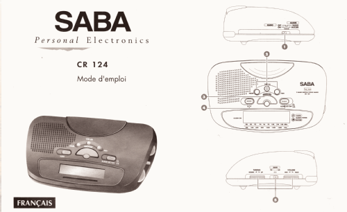 FM/AM 2-Band Digital Clock Radio CR124; SABA; Villingen (ID = 2557843) Radio