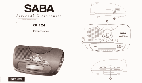 FM/AM 2-Band Digital Clock Radio CR124; SABA; Villingen (ID = 2557845) Radio