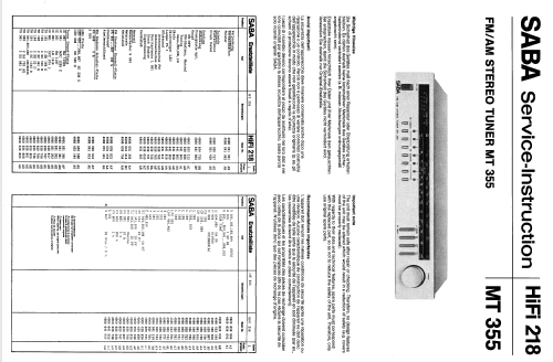 FM / AM Stereo Tuner MT355; SABA; Villingen (ID = 2041854) Radio