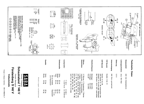 Fürstenberg S146V Vollautomatic; SABA; Villingen (ID = 2620189) Television