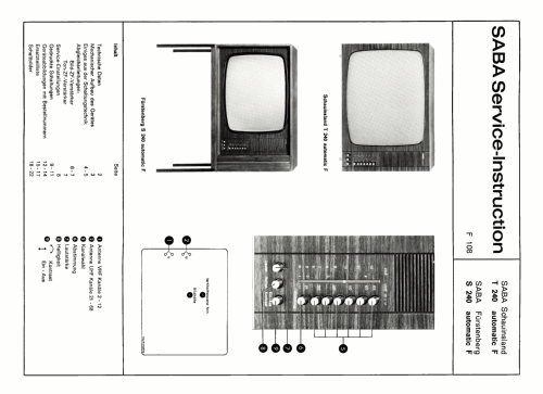 Fürstenberg S240 automatic F; SABA; Villingen (ID = 2627670) Television