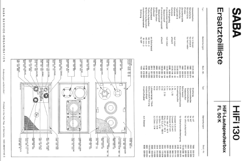 Hi-Fi-Lautsprecherbox FL 50 K; SABA; Villingen (ID = 443465) Parlante