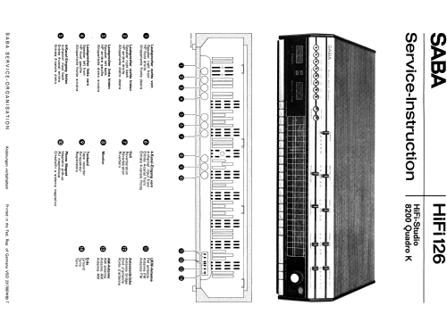 HiFi Studio 8200 Quadro; SABA; Villingen (ID = 2030374) Radio