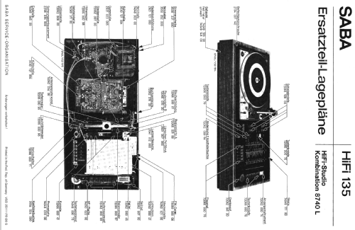 Hifi-Studio-Kombination 8740L; SABA; Villingen (ID = 454886) Radio