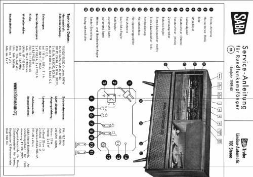 Lindau-Automatic 100 Stereo; SABA; Villingen (ID = 23613) Radio