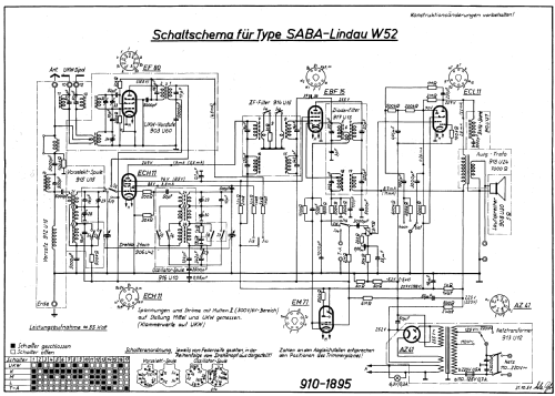 Lindau W52; SABA; Villingen (ID = 9827) Radio