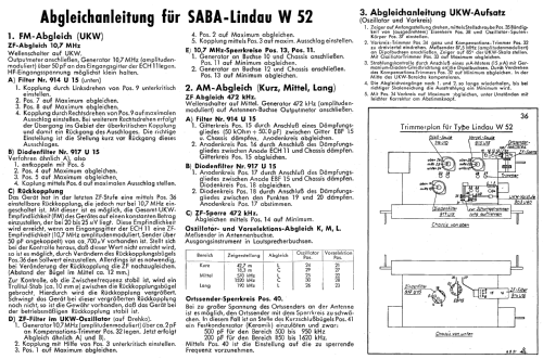 Lindau W52; SABA; Villingen (ID = 9828) Radio