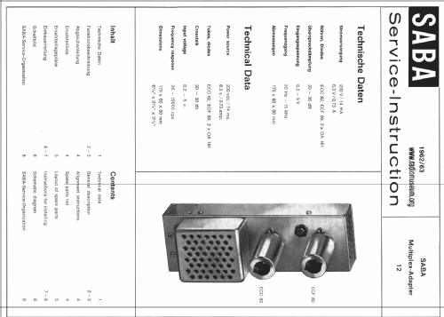 Multiplex-Adapter 12; SABA; Villingen (ID = 33394) mod-past25