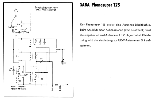 Phonosuper 125; SABA; Villingen (ID = 627191) Radio