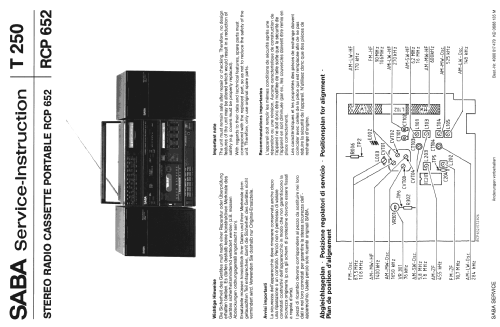 Stereo Radio Cassette Portable RCP 652; SABA; Villingen (ID = 1437727) Radio