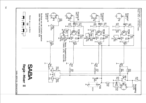 Regie Mixer II ; SABA; Villingen (ID = 2557743) Ampl/Mixer