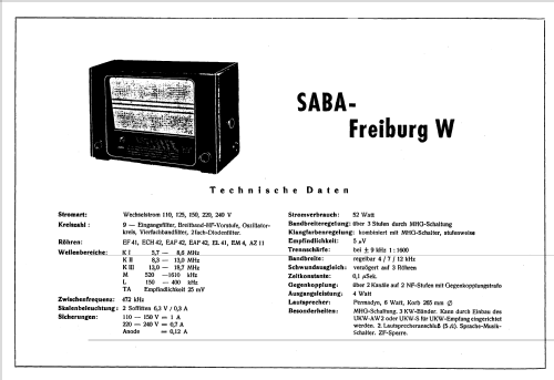 Freiburg W ; SABA; Villingen (ID = 9708) Radio