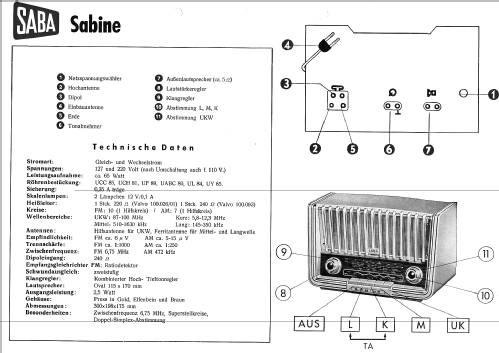 Sabine 55070 - 3000a; SABA; Villingen (ID = 12992) Radio