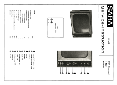 Schauinsland T153 Automatic; SABA; Villingen (ID = 2620122) Television