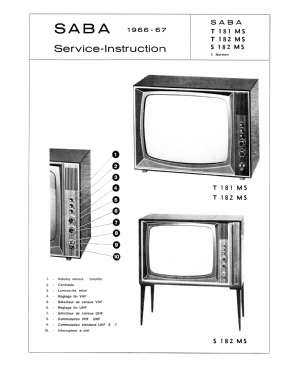 Schauinsland T181/MS; SABA; Villingen (ID = 2940549) Television