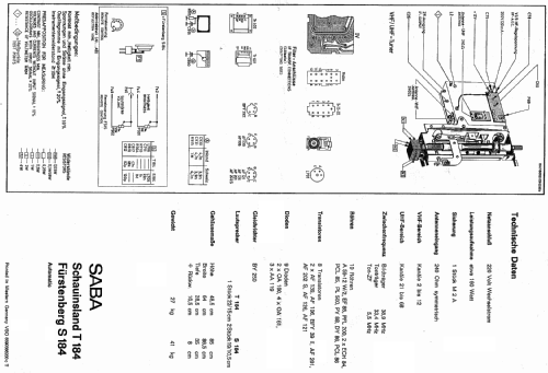 Schauinsland T184 Automatic; SABA; Villingen (ID = 2618988) Television