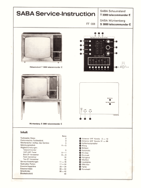 Schauinsland T3000 telecommander E; SABA; Villingen (ID = 2834884) Televisore