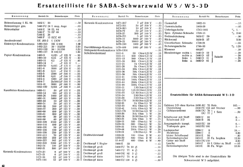Schwarzwald W5-3D; SABA; Villingen (ID = 1448844) Radio