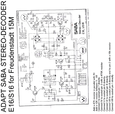 Stereo-Decoder E16 US16 EI16 UI16; SABA; Villingen (ID = 502260) mod-past25