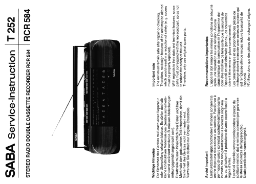 Stereo Radio Double Cassette Recorder RCR 584; SABA; Villingen (ID = 1439023) Radio